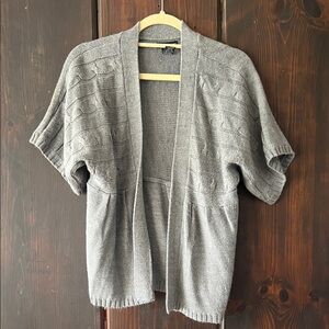 New York and Company Gray Short Sleeve Cardigan